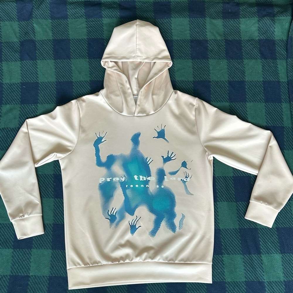 Aelfric Eden Beige and Teal Graphic Hoodie